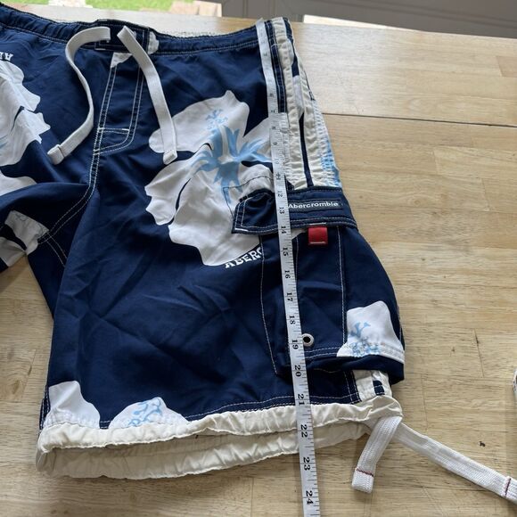 Abercrombie & Fitch Tugger Shorts Boardshorts Y2k 90s Baggy Trunks Drawstring L - Picture 11 of 12
